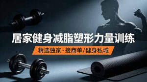 抖音健身热门短视频教学:居家健身减脂塑形力量训练,精选独家,接商单或者健身私域-聊项目