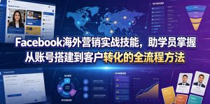 Facebook海外营销实战技能，助学员掌握从账号搭建到客户转化的全流程方法-聊项目