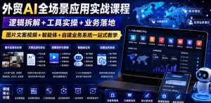 外贸AI全场景应用实战课程|逻辑拆解+工具实操+业务落地,图片文案视频+智能体+自建业务系统一站式教学-聊项目
