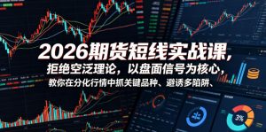 2026期货短线实战课,拒绝空泛理论,以盘面信号为核心,教你在分化行情中抓关键品种、避诱多陷阱(更新)-聊项目