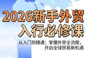 冰冰老师·2026新手外贸入行必修课-聊项目