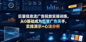 巨量信息流广告投放实操训练,从0基础成为巨量广告高手,实操演示+心法分析-聊项目