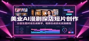 美业AI漫剧探店短片创作:分层生图对话生成教学,视频合成优化实操教程-聊项目