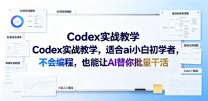 Codex实战教学,适合ai小白初学者,不会编程,也能让AI替你批量干活-聊项目