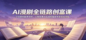 AI漫剧全链路创富课：小说素材剧本创作，人物场景AI生成剪辑发布变现全流程-聊项目