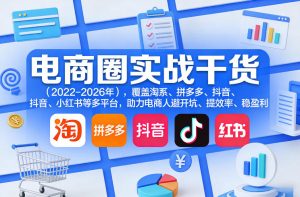 电商圈实战干货(2023-2026年)，覆盖淘系、拼多多、抖音、小红书等多平台，助力电商人避开坑、提效率、稳盈利(更新06月29日)-聊项目