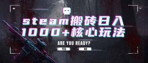 steam搬砖日入1000+核心玩法，副业的不二之选，收益已经十分稳定-聊项目