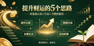 付费文章:提升财运的5个思路——财富是认知x行动x习惯的复利,愿你越努力,越幸运-聊项目
