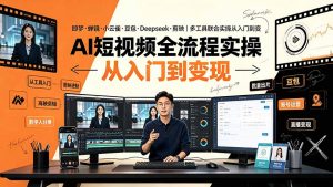 AI短视频全流程实操:即梦·蝉镜·小云雀·豆包·Deepseek·剪映|多工具联合实操从入门到变现-聊项目