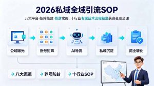 2026私域全域引流SOP|八大平台·矩阵搭建·防封攻略,十行业专属话术流程精准获客变现全课-聊项目