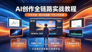 AI创作全链路实战教程|万字手册·提示词拆解·9节工作流课,打造稳定高质量AI视频作品-聊项目