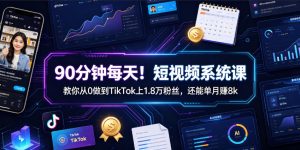 90分钟每天!短视频系统课教你从0做到TikTok上1.8万粉丝,还能单月賺8k【原创双语字幕】-聊项目
