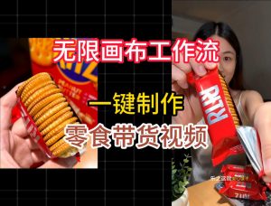 无限画布工作流一键制作零食带货视频,操作简单实操教学-聊项目