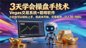 【3天学会手工单交易】Vegas交易技术+聪明软件，日赚50-1000U， 长期稳定，小白轻松上手-聊项目