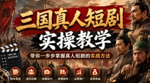 三国真人短剧实操教学，带你一步步掌握真人短剧的实战方法-聊项目