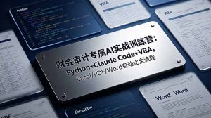 财会审计专属 AI实战训练营-更新:Python+Claude Code+VBA,Excel/PDF/Word自动化全流程-聊项目