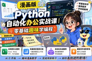 漫画版Python自动化办公实战课｜零基础趣味学编程，全场景办公提效、批量搞定报表文档、解放双手进阶职场-聊项目