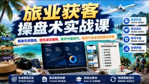 旅业获客操盘术实战课｜精准引流落地、信任成交破局、账号守盘迭代、旅游行业业绩突围全攻略-聊项目
