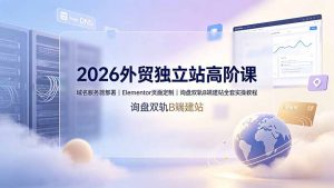 2026外贸独立站高阶课·域名服务器部署|Elementor页面定制|询盘双轨B端建站全套实操教程-聊项目