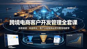 跨境电商客户开发管理全套课·拓客渠道｜询盘转化｜客户分层复购运营完整落地教学-聊项目