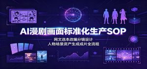 AI漫剧画面标准化生产SOP：网文选本改编分镜设计，人物场景资产生成成片全流程-聊项目