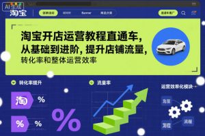 淘宝开店运营教程直通车,从基础到进阶,提升店铺流量,转化率和整体运营效率(更新26年07月11日)-聊项目