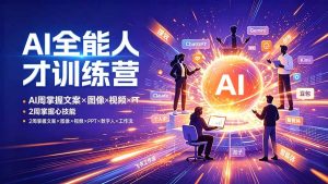 AI全能人才训练营:2周掌握文案×图像×视频×PPT×数字人×工作流,超越80%的人-聊项目