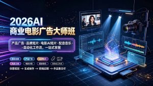 2026AI商业电影广告大师班:产品广告·品牌短片·电影AI短片·配音音乐·自动化工作流,一站式掌握-聊项目