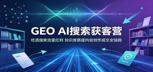 GEO AI搜索获客营:吃透搜索流量红利,知识库搭建内容创作成交全链路-聊项目