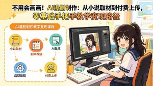 不用会画画!AI漫剧制作:从小说取材到付费上传,零基础手把手教学变现路径(更新-聊项目