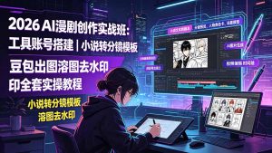 2026AI漫剧创作实战班：工具账号搭建｜小说转分镜模板｜豆包出图溶图去水印全套实操教程-聊项目