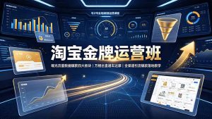 淘宝金牌运营班-7月：曝光流量数据爆款四大板块｜万相台直通车达摩｜全渠道引流爆款落地教学-聊项目