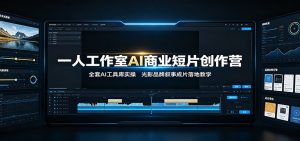 一人工作室AI商业短片创作营：全套AI工具库实操，光影品牌叙事成片落地教学-聊项目