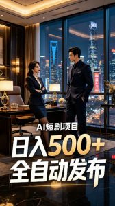 快手AI短剧自动发布，矩阵批量运营变现，轻资产副业项目，日入500+【揭秘】-聊项目