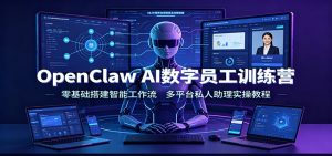 OpenClaw AI数字员工训练营：零基础搭建智能工作流，多平台私人助理实操教程-聊项目