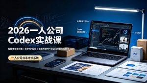 2026一人公司Codex实战课◆智能体技能封装｜即梦API视频｜电商视觉PPT自动化全套实操教学-聊项目