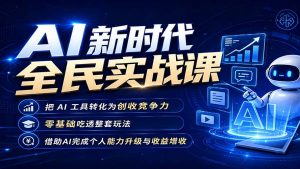 AI新时代全民实战课，把 AI 工具转化为创收竞争力，零基础吃透整套玩法，借助AI完成个人能力升级与收益增收。-聊项目