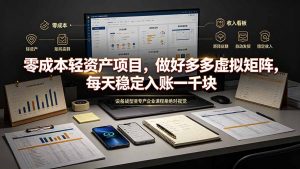 零成本轻资产项目，做好多多虚拟矩阵，每天稳定入账一千块-聊项目