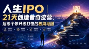 人生IPO︱21天创造者奇迹营，超级个体升级打怪的极简地图-聊项目