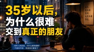 付费文章：35岁以后，为什么很难交到真正的朋友-聊项目