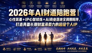 2026年AI财道陪跑营|心性筑基+IP心智修炼+AI商业落地全周期陪伴,打造具备长期财富承载力的超级个人IP-聊项目