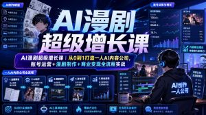 AI漫剧超级增长课|从0到1打造一人AI内容公司,账号运营+漫剧制作+商业变现全流程实战-聊项目