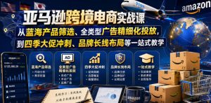 亚马逊跨境电商实战课，从蓝海产品筛选、全类型广告精细化投放，到四季大促冲刺、品牌长线布局等一站式教学(更新7月)-聊项目