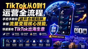 TikTok从0到1运营全流程，手把手教你避开合规陷阱，掌握流量变现核心技能，快速落地TikTok出海生意(更新8月)-聊项目