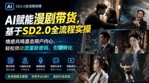 AI赋能漫剧带货，基于SD2.0全流程实操；情感共鸣直击用户内心，轻松撬动流量新密码，引爆转化-聊项目