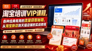 淘宝培训VIP课程,各种经典有用的流量获取秘籍,从淘宝新店到天猫店铺的实战教程(更新08月12日)-聊项目