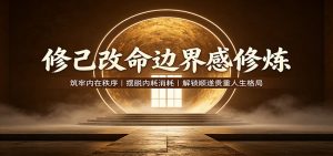 修己改命边界感修炼:筑牢内在秩序,摆脱内耗消耗,解锁顺遂贵重人生格局-聊项目