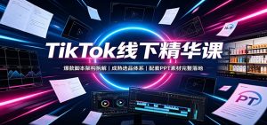 TikTok线下精华课：爆款脚本架构拆解，成熟选品体系，配套PPT素材完整落地-聊项目