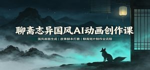 聊斋志异国风AI动画创作课：国风画面生成，故事脚本打磨，聊斋短片制作全流程-聊项目