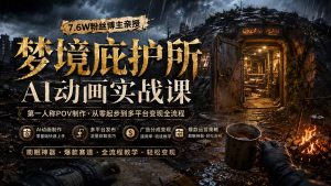 梦境庇护所AI动画实战课:7.6W粉丝博主亲授第一人称POV制作,从零起步到多平台发布变现全流程-聊项目